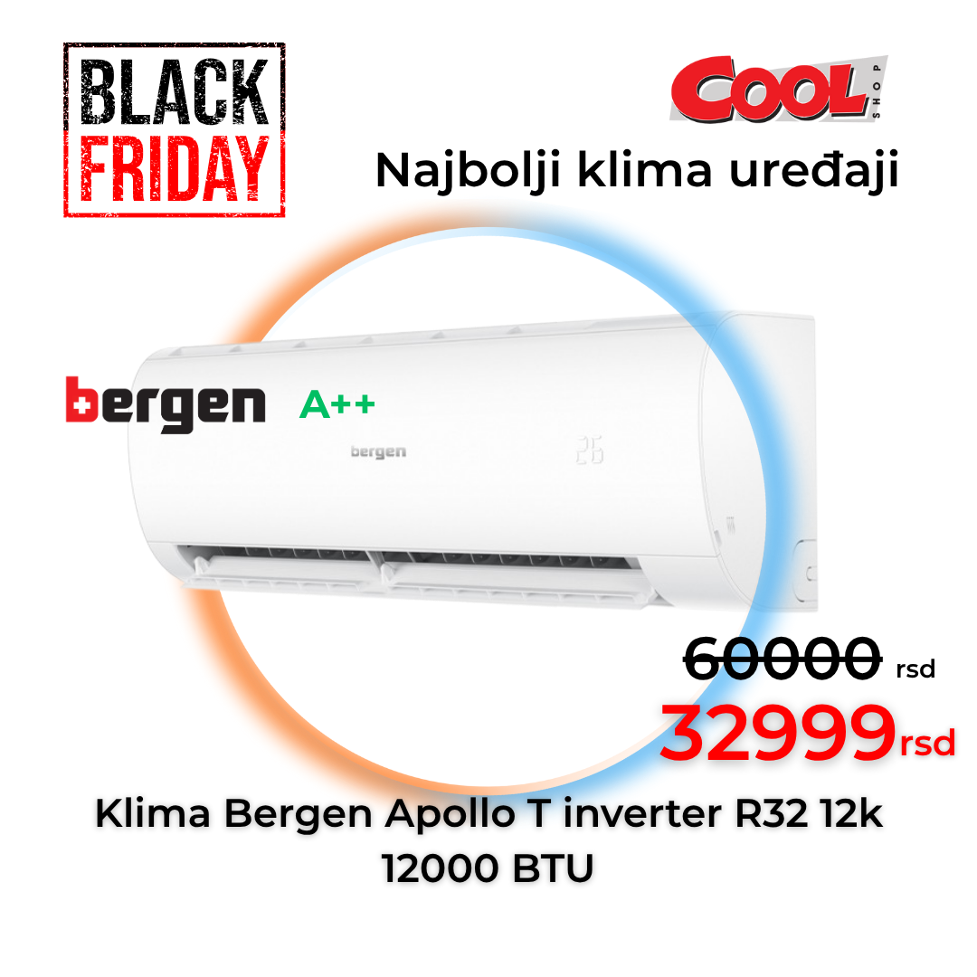 Klima Bergen Apollo T inverter R32 12k - Cool Shop